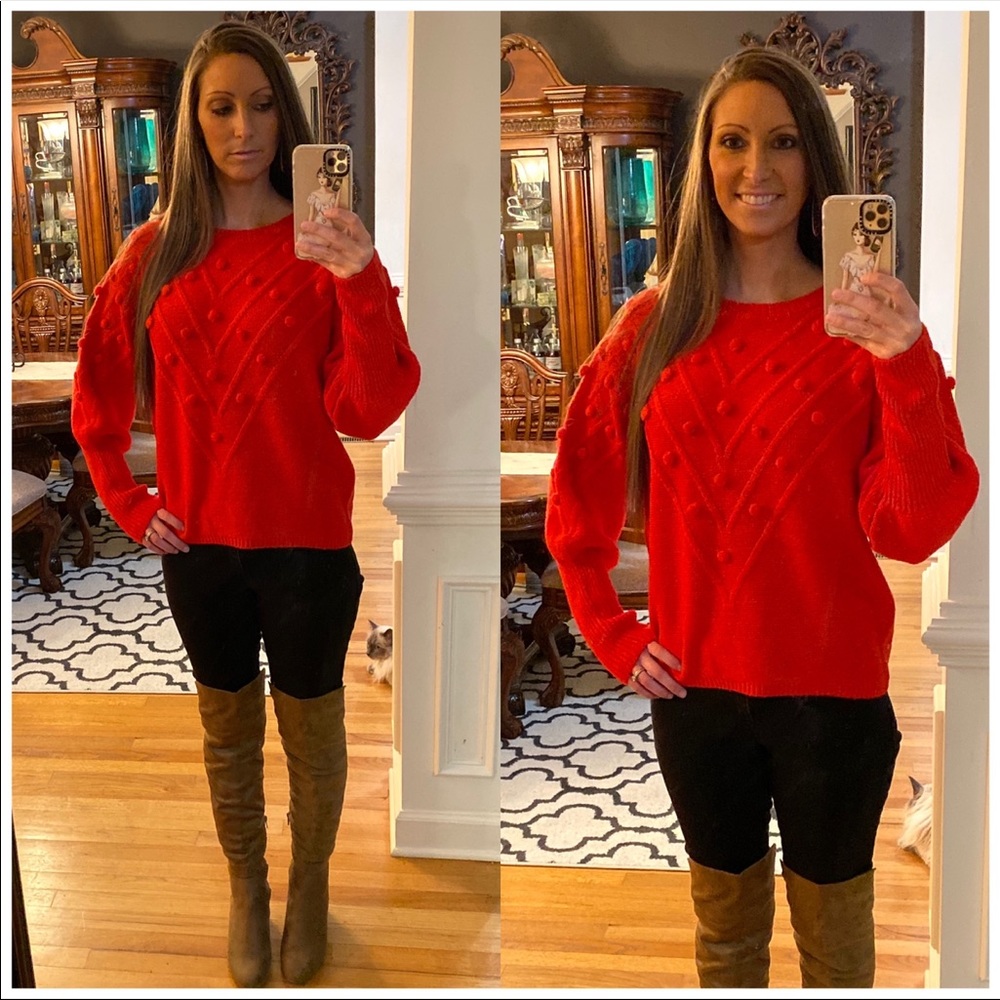 NWT Red CCBoutique Size small Sweater! Tried on!